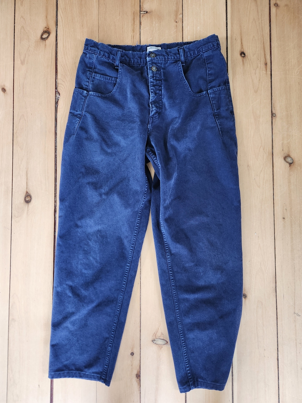 Vintage Guess Men's Dark Navy Chinos 33x34